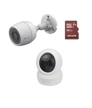Kit de cámaras WiFi / Incluye 1 pieza C6N Para Uso en Interior / 1 pieza CS-H3C Para Uso en Exterior / 1 PZA Micro SD HS-TF-E1/32G / Detección de Movimiento / Notificaciones Instantáneas